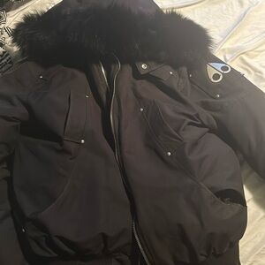 COPY - moose knuckle , size Large , and black with a silver logo